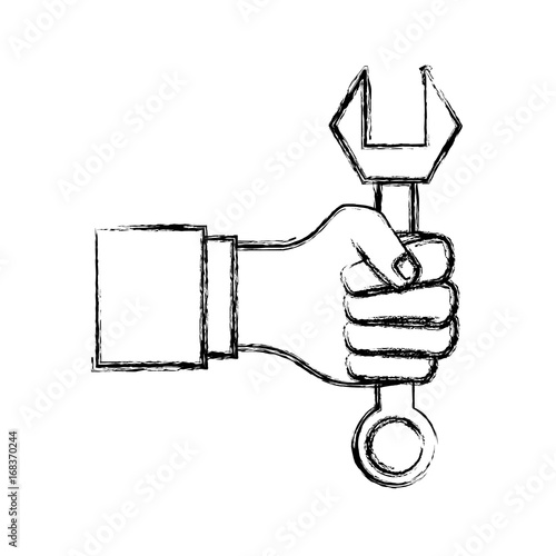 Hand with tool Vector Illustration