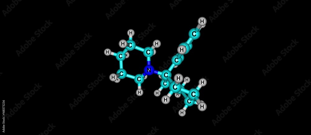 Phencyclidine molecular structure isolated on black Phencyclidine molecular structure isolated on black