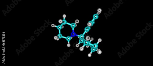 Phencyclidine molecular structure isolated on black