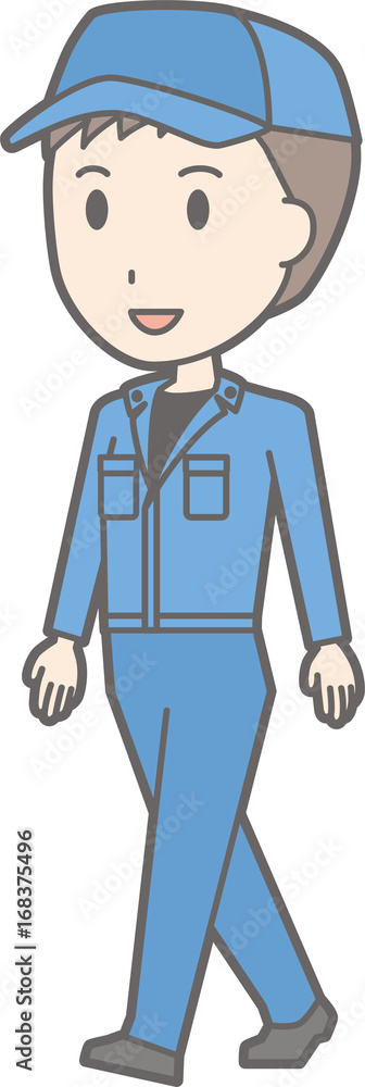 Illustration of men walking on work clothes Illustration of men walking on work clothes
