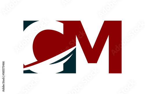 Free Download CM Red Negative Space Square Swoosh Letter Logo - GFXLoad
