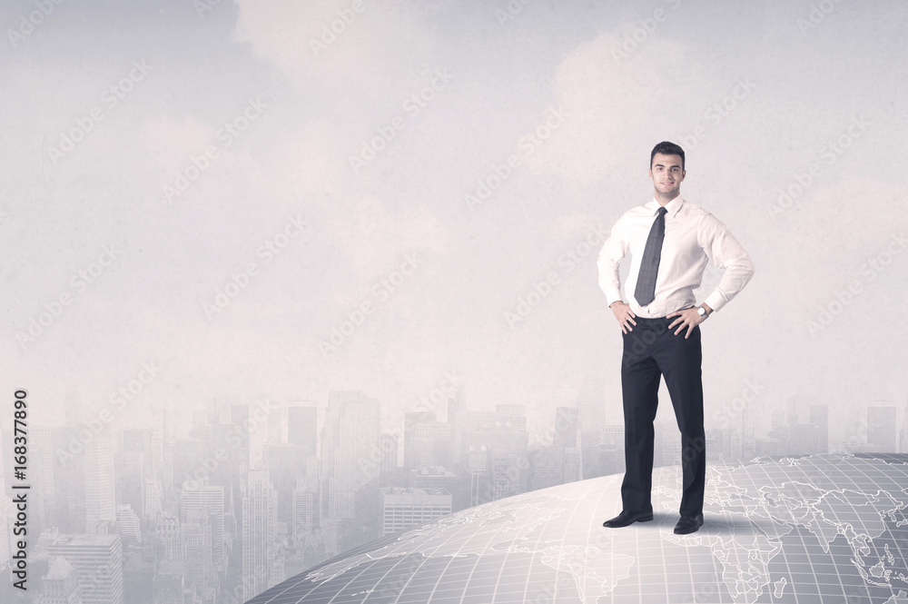 man standing in front of city landscape man standing in front of city landscape