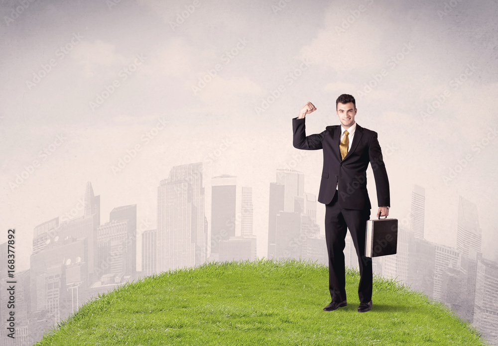 man standing in front of city landscape man standing in front of city landscape