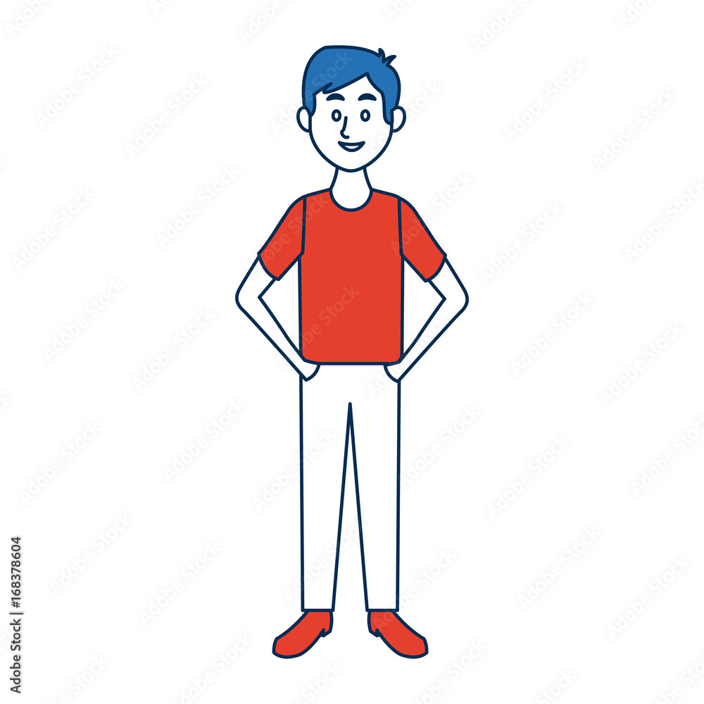 young man standing with folded arms front view vector illustration young man standing with folded arms front view vector illustration