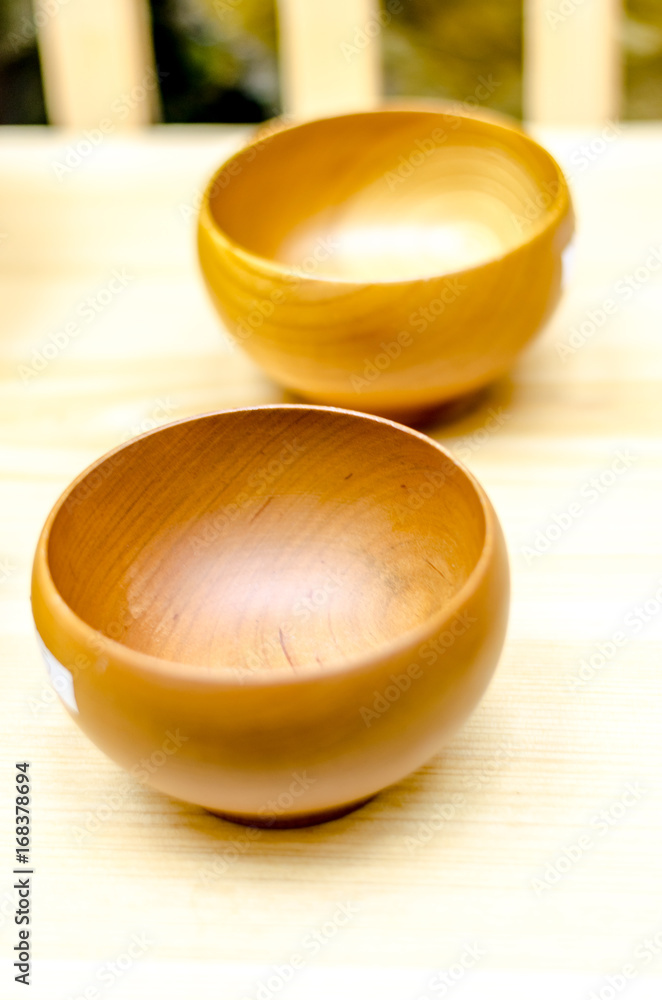 Wooden bowls foe food and soup Wooden bowls foe food and soup