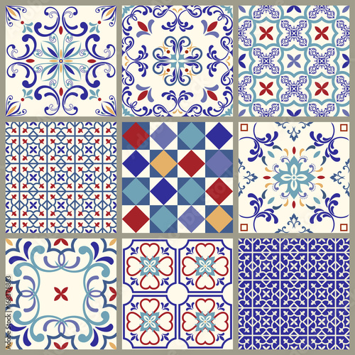 Set of tiles background. For wallpaper, backgrounds, decoration for your design, ceramic, page fill and more.