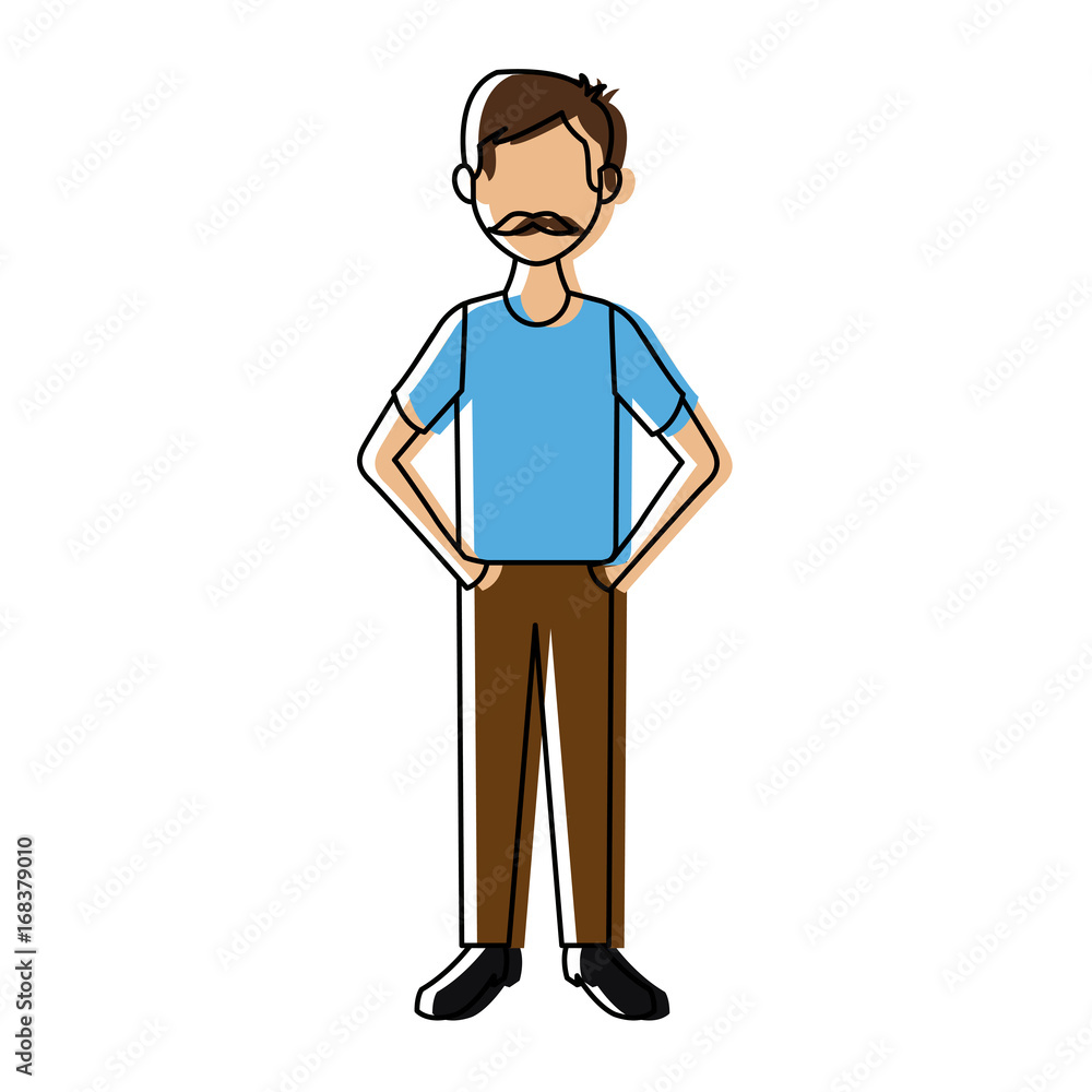 young man standing with folded arms front view vector illustration young man standing with folded arms front view vector illustration