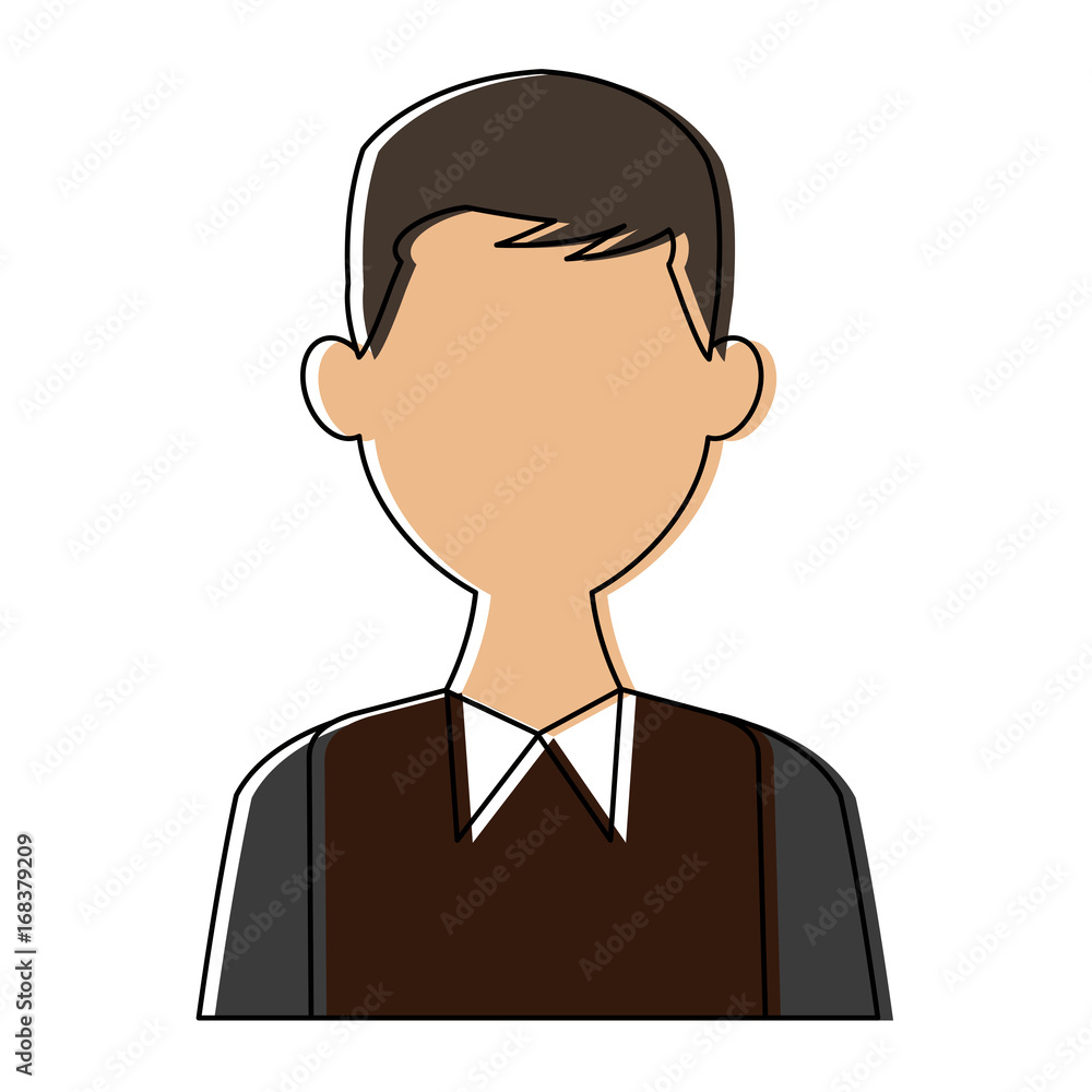 portrait of a young man character on white background vector illustration portrait of a young man character on white background vector illustration