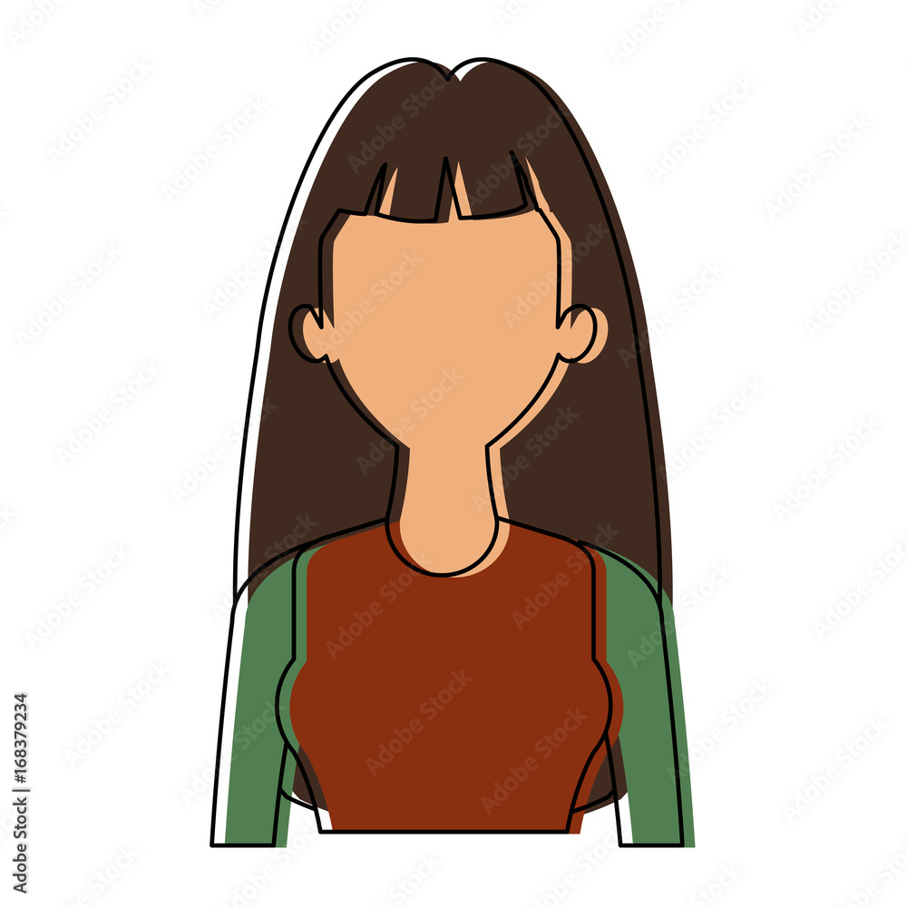 portrait young woman avatar female character vector illustration portrait young woman avatar female character vector illustration