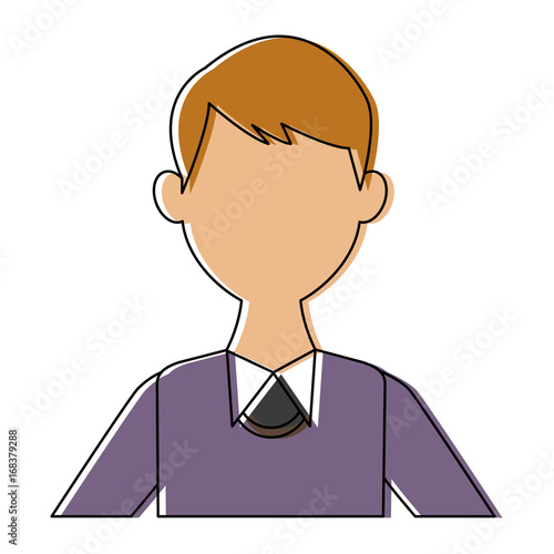 portrait of a young man character on white background vector illustration