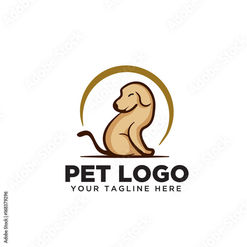 brown dog pet logo