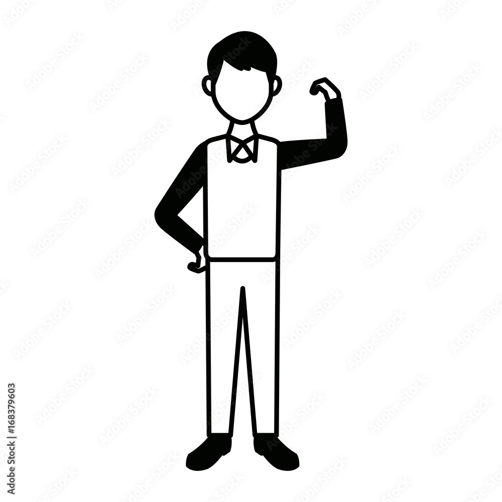 smiling man in casual clothes standing vector illustration smiling man in casual clothes standing vector illustration