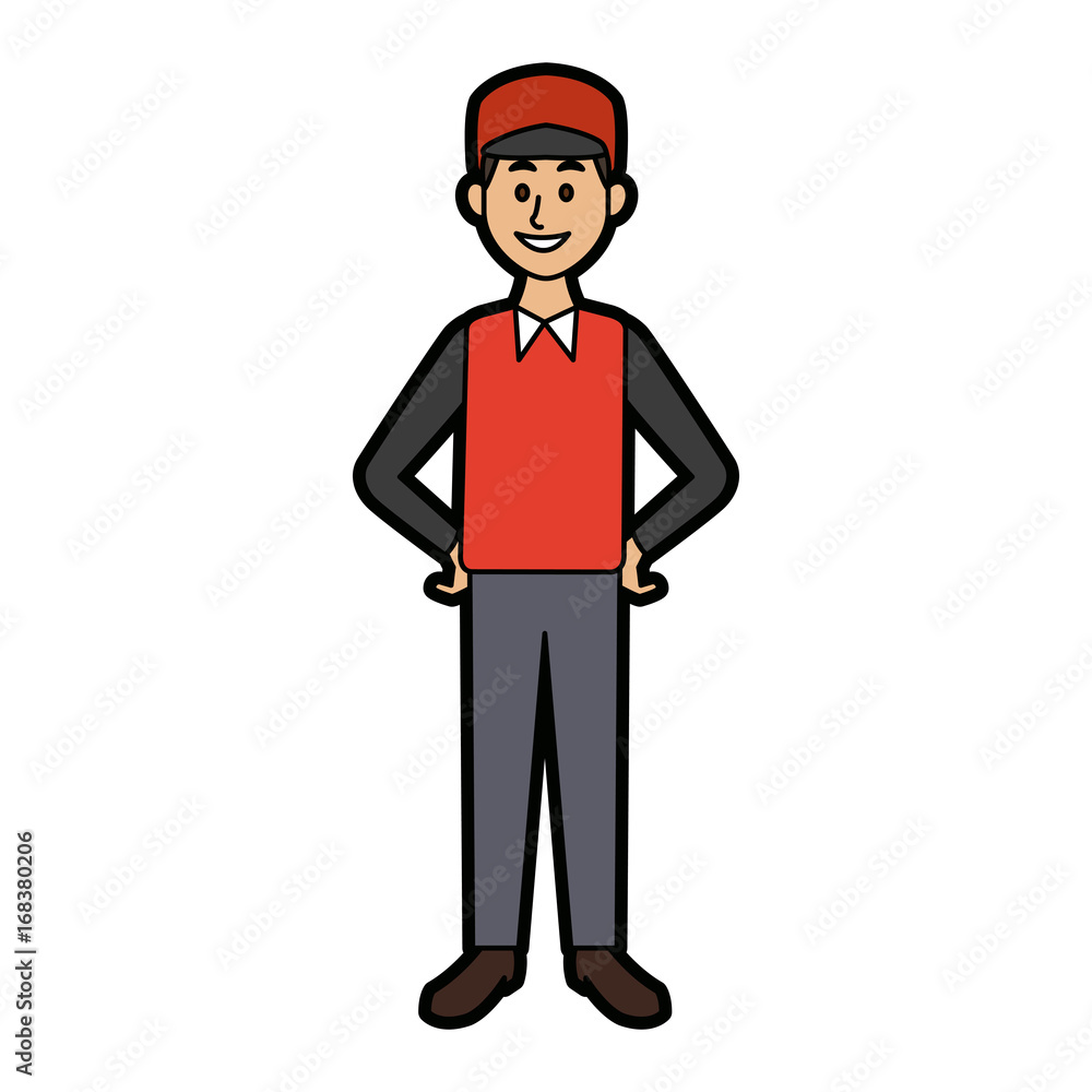 smiling man in casual clothes standing vector illustration smiling man in casual clothes standing vector illustration