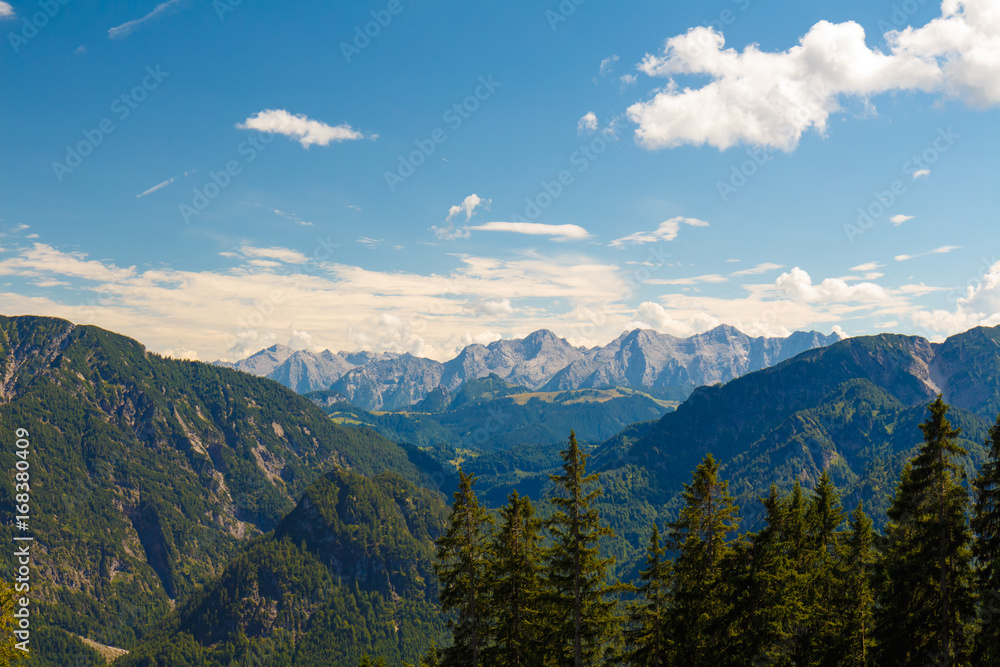 Alps in Bavaria, view from Mt. Unternberg Alps in Bavaria, view from Mt. Unternberg