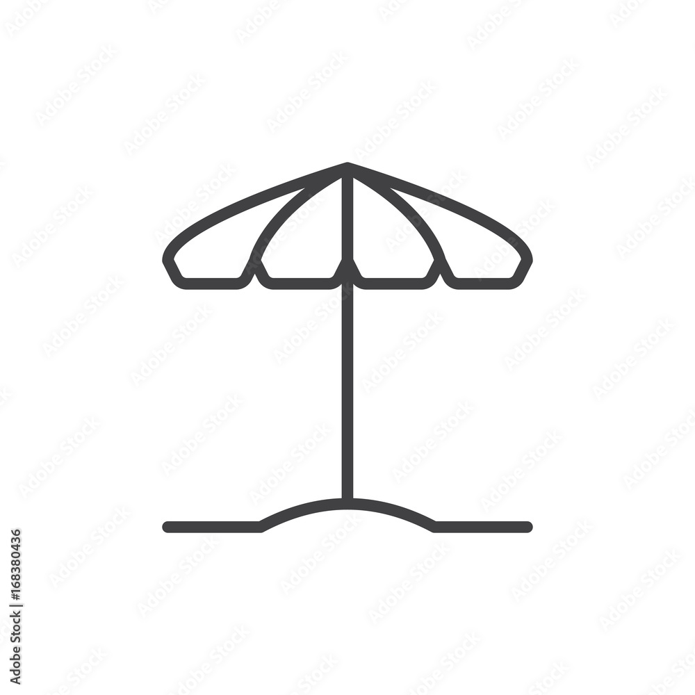 Beach umbrella line icon, outline vector sign, linear style pictogram  isolated on white. Parasol symbol, logo illustration. Editable stroke.  Pixel perfect vector graphics Stock Vector | Adobe Stock