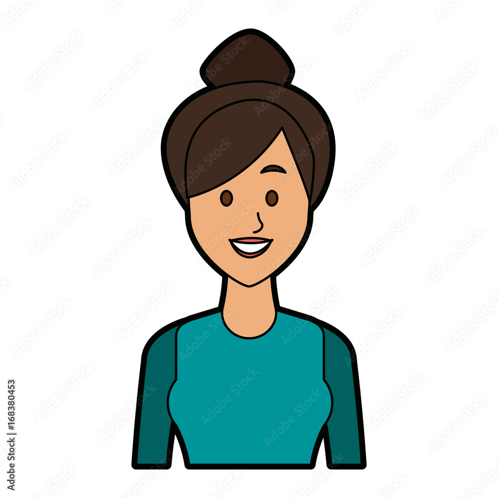 portrait young woman avatar female smile on white background vector illustration portrait young woman avatar female smile on white background vector illustration