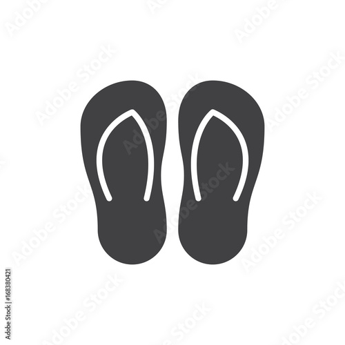 Flip flops icon vector, filled flat sign, solid pictogram isolated on white. Symbol, logo illustration. Pixel perfect vector graphics