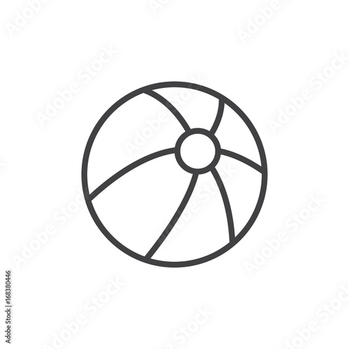 Beach ball line icon  outline vector sign  linear style pictogram isolated on white. Symbol  logo illustration. Editable stroke. Pixel perfect vector graphics