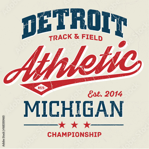 Detroit Michigan Athletic - Tee Design For Print