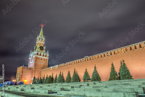 Main Clock named Kuranti on Spasskaya Tower. Red Square.
