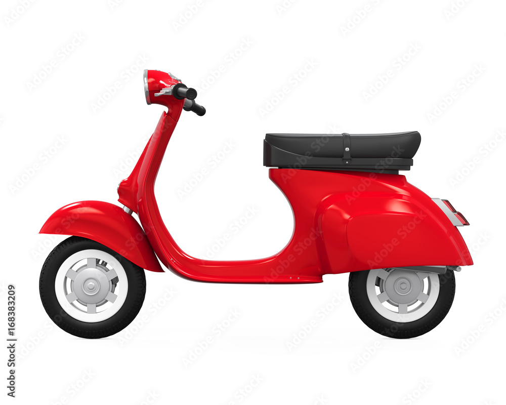 Obraz premium Vintage Retro skuter na białym tle