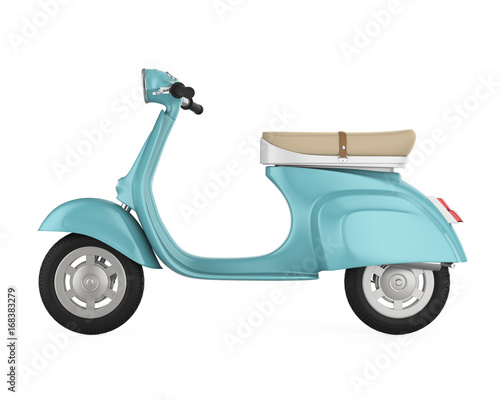 Vintage Retro Scooter Isolated