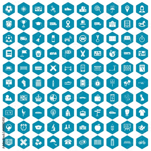 100 bus icons sapphirine violet