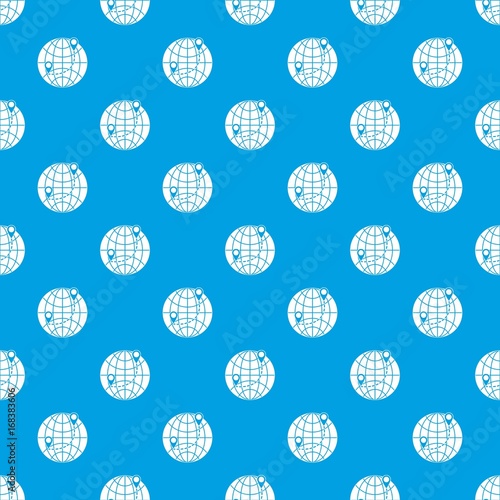 Globe pattern seamless blue