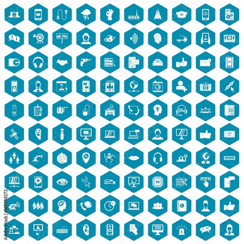 100 call center icons sapphirine violet