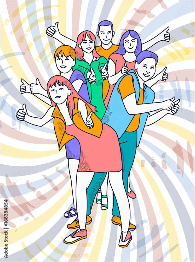 Fototapeta premium Icon of happy young retro style