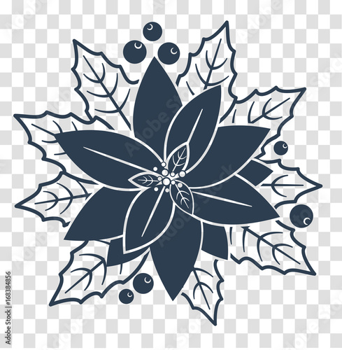 silhouette poinsettia flowers
