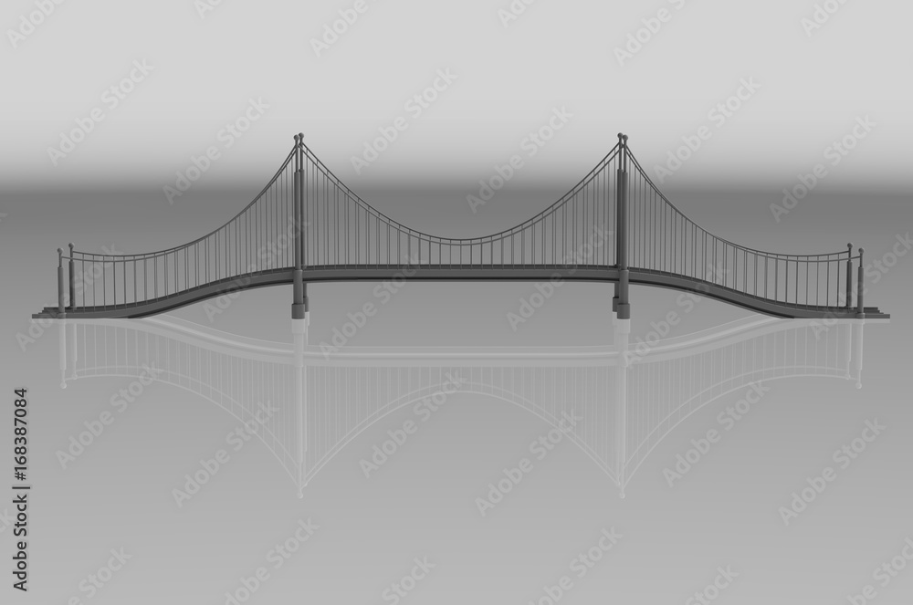 Fototapeta premium Render illustration architecture bridge