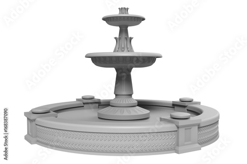 Render illustration architecture fountain