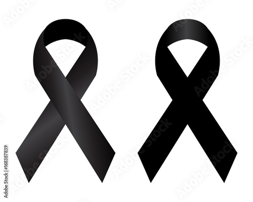 black ribbon vector