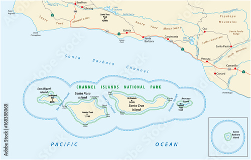 Map of the Channel Islands National Park