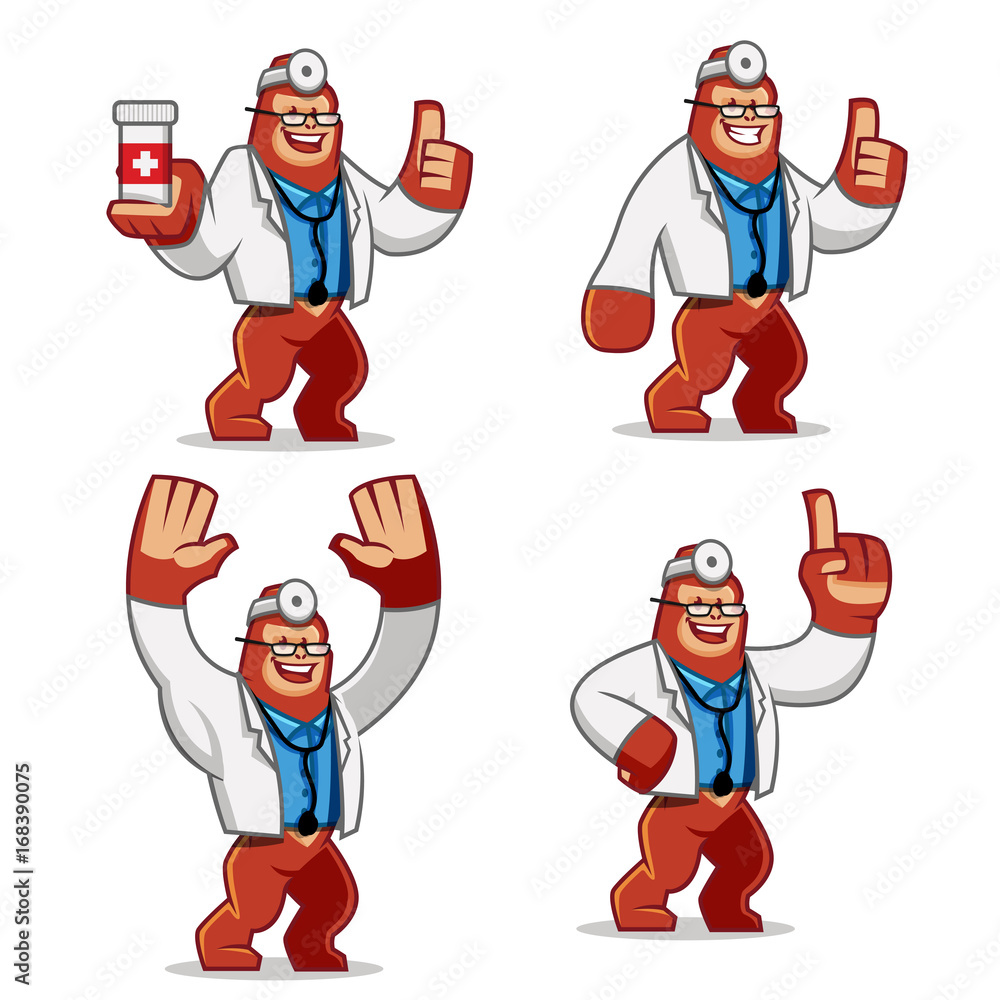 Naklejka premium Doctor Gorilla character set 2