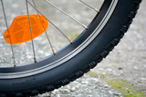 Bicycle tire in a close up photo