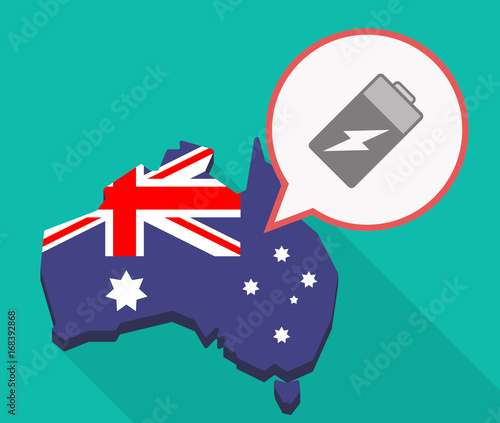 Long shadow Australia mmap with a battery