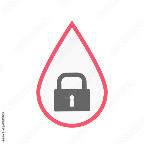 Isolated blood drop with a closed lock pad