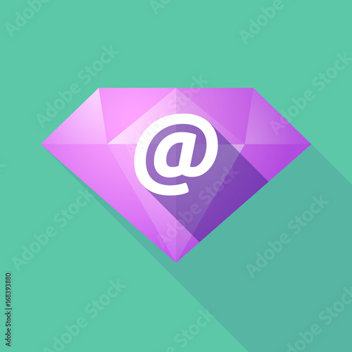 Long shadow diamond with an at sign