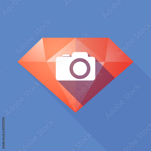 Long shadow diamond with a photo camera