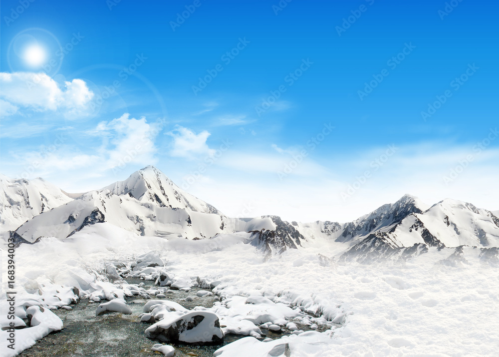 Obraz premium Mountain landscape with snow