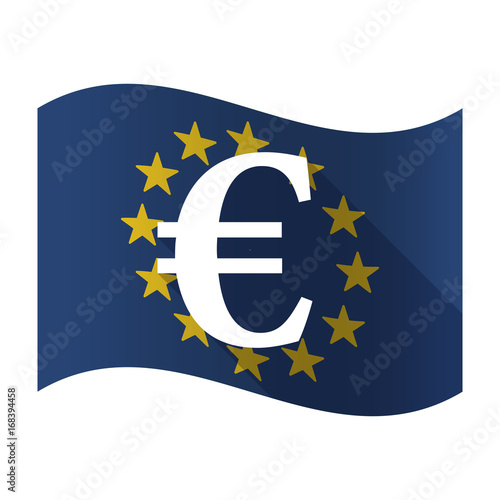 Isolated EU flag with an euro sign