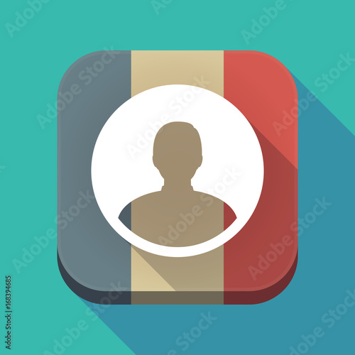 Long shadow France flag with a male avatar