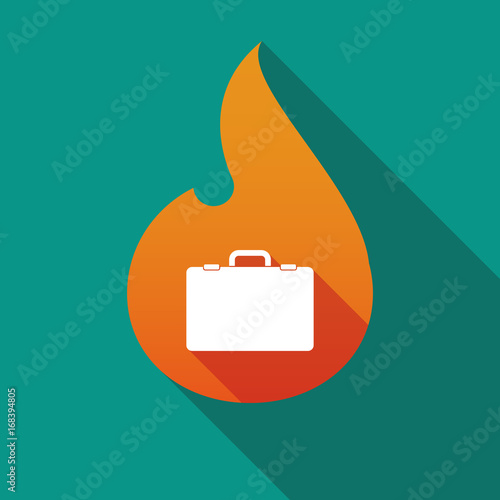 Long shadow flame with  a briefcase