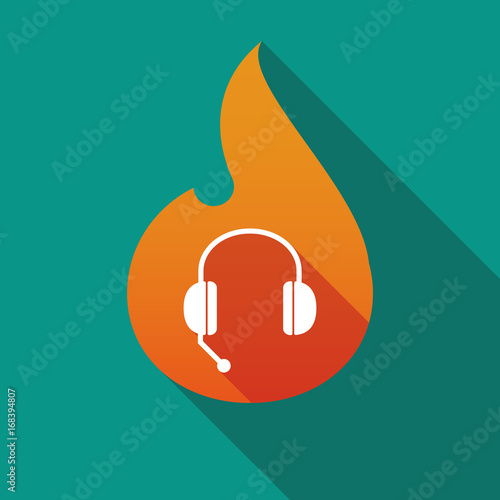 Long shadow flame with  a hands free phone device
