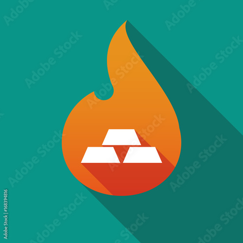 Long shadow flame with three gold bullions