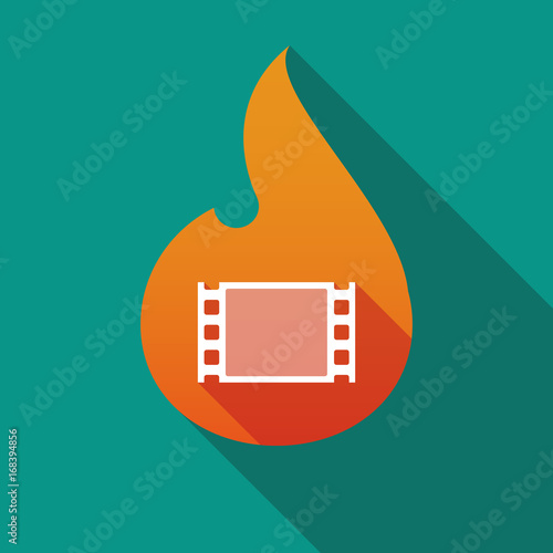 Long shadow flame with a film photogram