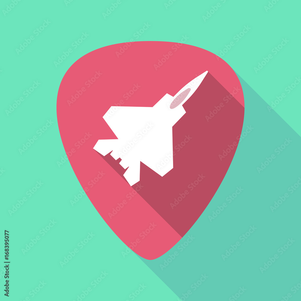 Long shadow plectrum with a combat plane Long shadow plectrum with a combat plane