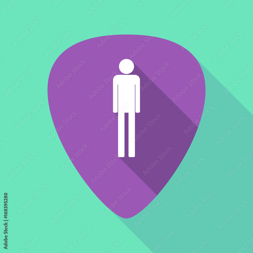 Long shadow plectrum with a male pictogram Long shadow plectrum with a male pictogram